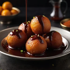 Gulab Jamun Brownie with hot chocolate syrup